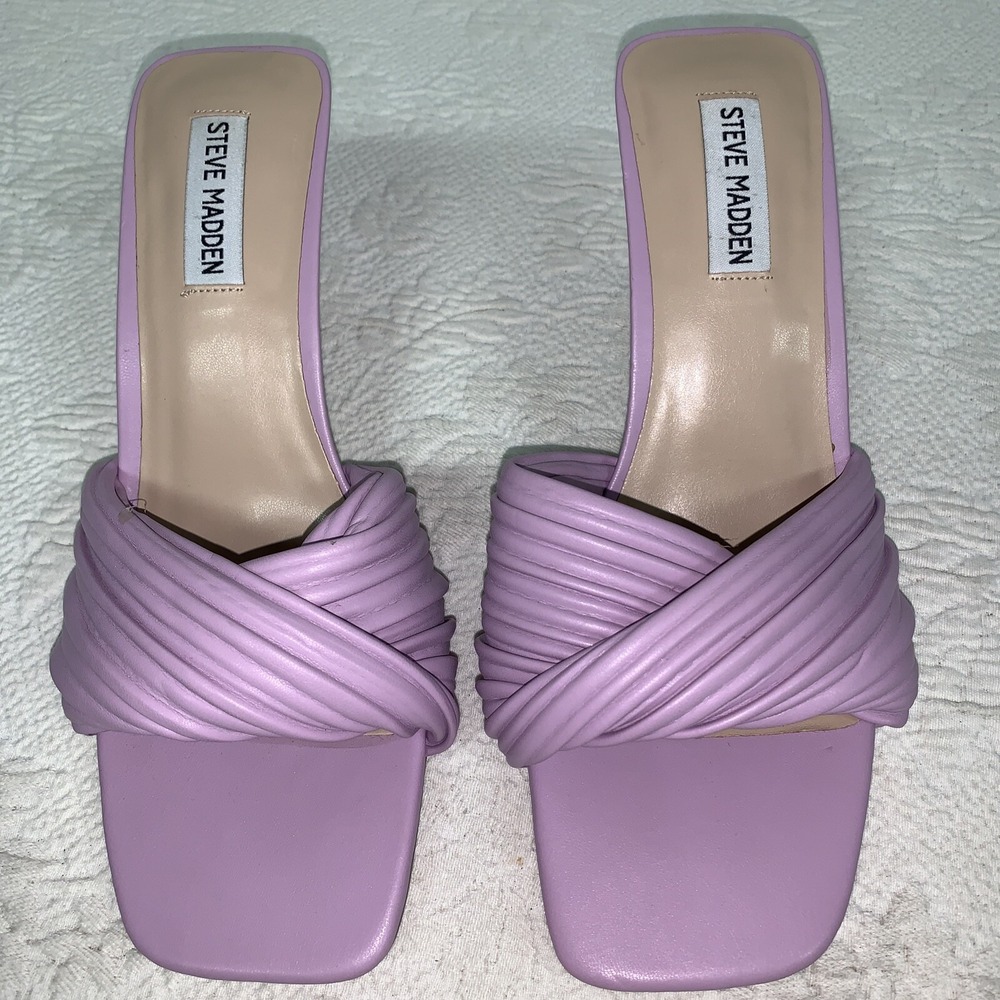 Steve Madden Womens Lavender Twinkled‎ Soft-Volume Strap Dress Mule Size 9.5